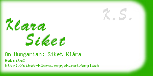 klara siket business card